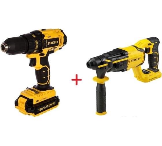 Набор Stanley: дрель-шуруповерт SCD20S2K + перфоратор SDS-plus SBR20-RU