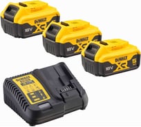 Набор Dewalt DCB115P3: 3 АКБ DCB184, Li-Ion, 18 В, 5 Ач и зарядное устройство DCB115, 12/14.4/18 В, 4 A DCB115P3-QW