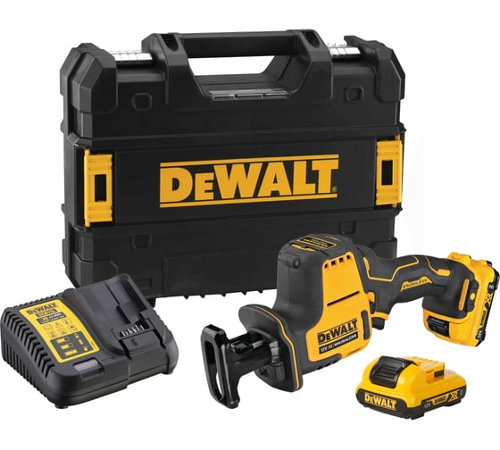 Аккумуляторная сабельная пила Dewalt DCS312D2, 12 В, 2800 ход/мин, 16 мм, с 2 АКБ 2 Ач и ЗУ, в кейсе TSTAK DCS312D2-QW