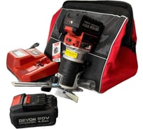 Аккумуляторный кромочный фрезер DEVON 2 АКБ 4 Ач, З/У, сумка, 1328-LI-20-SET