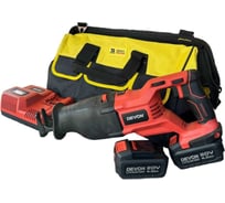 Аккумуляторная сабельная пила DEVON 2 АКБ 4 Ач, З/У, сумка, 5827-LI-20QCV-SET