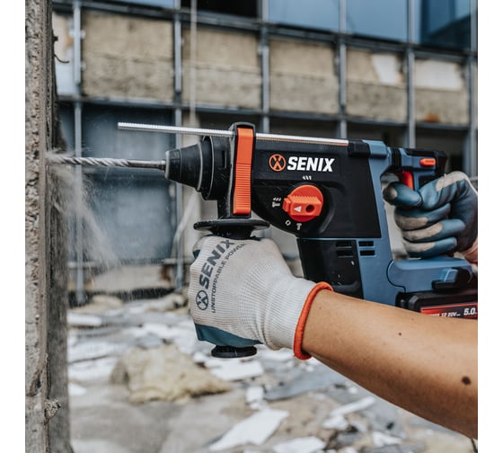 Перфоратор SENIX SDS-plus , серии X2 20В 2.0Дж, 24 мм, 1х5Ач, ЗУ, кейс PDRX2-M4-EU
