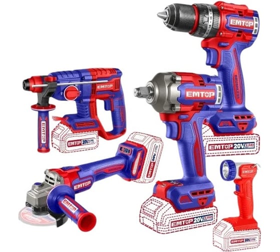 Набор аккумуляторных электроинструментов emtop из 5 предметов  ECKL2059 1