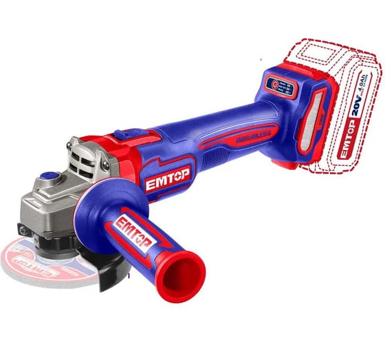 Шлифовальная машина угловая аккумуляторная emtop ELAG2211532 1