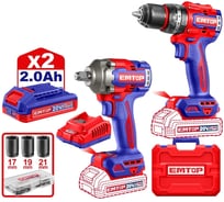 Набор аккумуляторных электроинструментов из 2 предметов EMTOP ECKL20275
