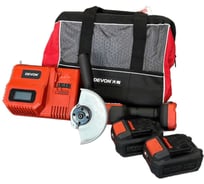 Аккумуляторная углошлифовальная машина DEVON 2 АКБ 4 Ач, ЗУ, сумка 2908-Li-20-125Q-SET