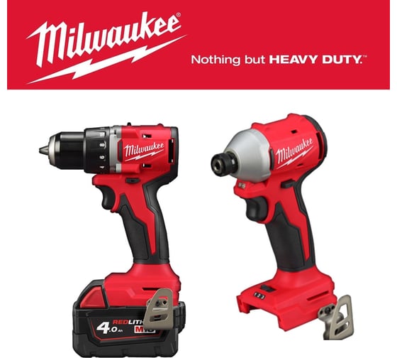 Набор дрель-шуруповерт M18BLDDRC-402C +  винтоверт M18BLIDR-0X (Инструмент в подарок) Milwaukee PT2509003 1