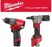 Набор: Шуруповерт M12FDD2-202X + Заклепочник M12BPRT-0 (Инструмент в подарок) Milwaukee PT2509014