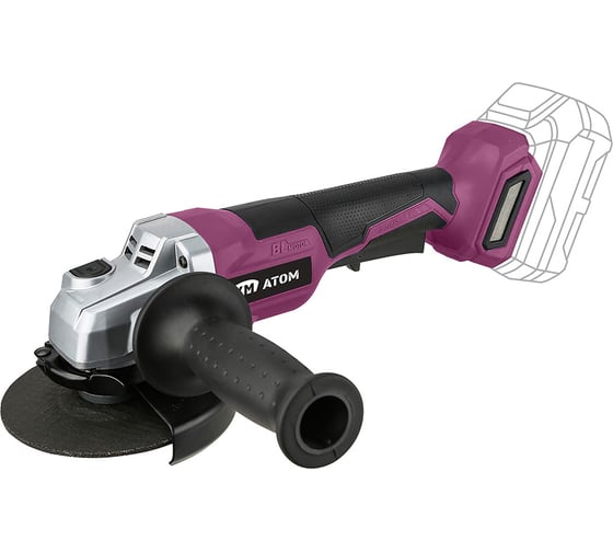 Шлифмашина угловая КМ АТОМ аккумуляторная, 18В, d125мм, без АКБ и ЗУ СAG-182/125BL