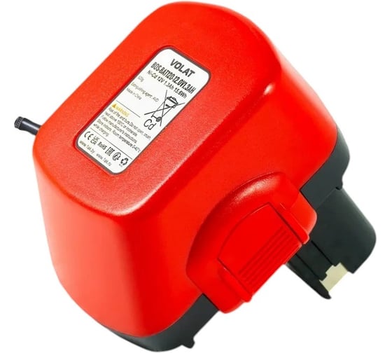 Аккумуляторная батарея VOLAT 12.0V 1.3AH, Ni-Cd, BOS-BAT120 VT-BOS-BAT120-12.0V1.3AH 1