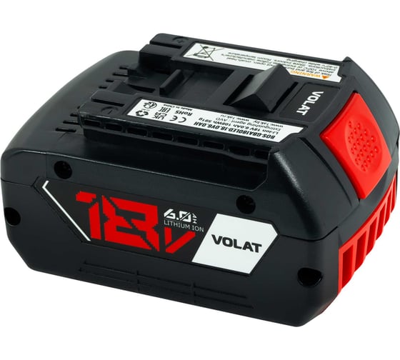 Аккумуляторная батарея VOLAT 18.0V 6.0AH, Li-ion, BOS-GBA180 VT-BOS-GBA180-18.0V6.0AH 1