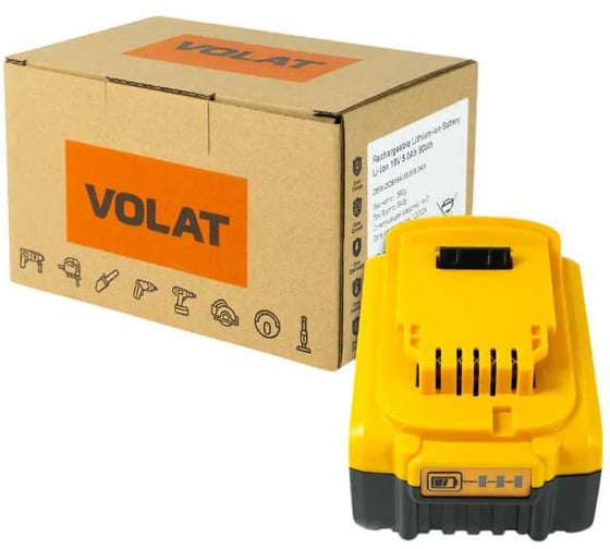 Аккумуляторная батарея VOLAT 18.0V 5.0AH (Li-ion) DEW-DCB184 VT-DEW-DCB184-18.0V5.0AH 1