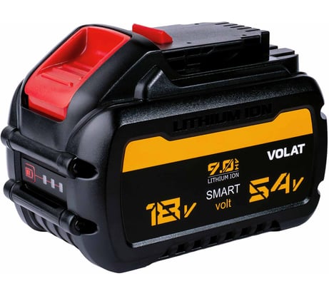 Аккумуляторная батарея VOLAT 18.0V/54.0V 9.0Ah, Li-ion, DEW-DCB606 VT-DCB606-18.0V/54.0V 9.0
