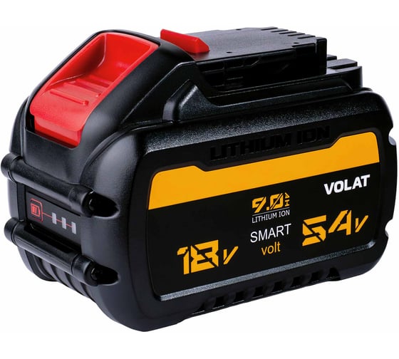 Аккумуляторная батарея VOLAT 18.0V/54.0V 9.0Ah, Li-ion, DEW-DCB606 VT-DCB606-18.0V/54.0V 9.0 1