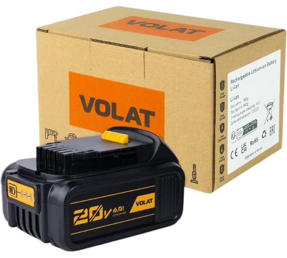 Аккумуляторная батарея VOLAT 20.0V 6.0Ah, Li-ion, DEW-DCB200 VT-DEW-DCB-20.0V6.0AH 1