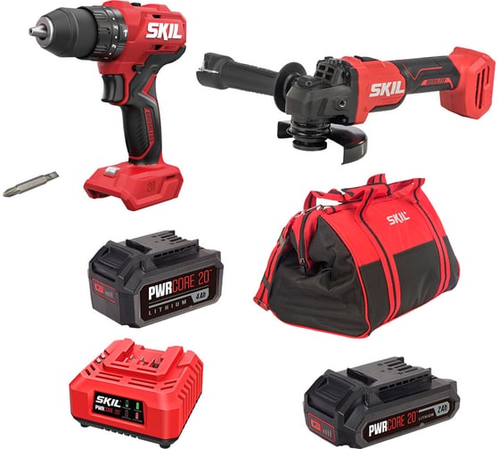 Аккумуляторная ударная дрель-шуруповерт SKIL HD6280+ AG2990 + набор SC0060+BY5197 +BG4127+  BY5196 9-1-036 1