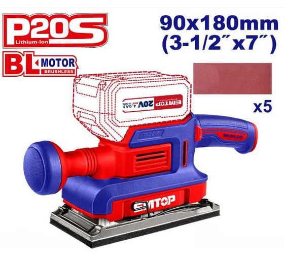 Аккумуляторная шлифмашина emtop ELFS2031 1