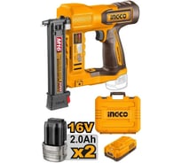 Аккумуляторный нейлер INGCO 16В, 2хАКБ и ЗУ, GA18 15-35мм INDUSTRIAL CBNLI2038