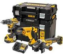 Аккумуляторный набор DEWALT DCK327P2T, 18В? дрель DCD791 + перфоратор DCH263 + УШМ DCG405, с 2 АКБ 5 Ач и ЗУ, в 2 кейсах TSTAK DCK327P2T-QW