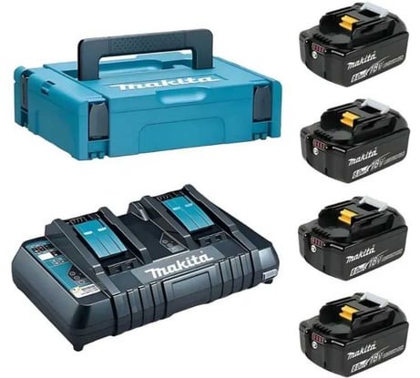 Набор Makita Power Set - 4 аккумулятора и зарядное устройство (4хBL1860B , DC18RD, Кейс MAKPAC тип1) 198091-4