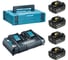 Набор Makita Power Set - 4 аккумулятора и зарядное устройство (4хBL1860B , DC18RD, Кейс MAKPAC тип1) 198091-4 1