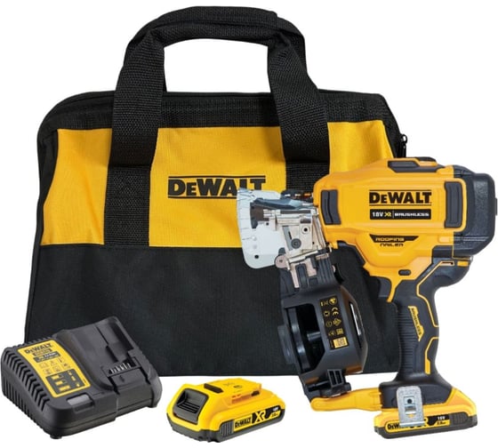 Аккумуляторный барабанный гвоздезабивной пистолет Dewalt DCN45RNN, 18 В, с 2 АКБ 2 Ач и ЗУ, в сумке DCN45RND2-QW 1