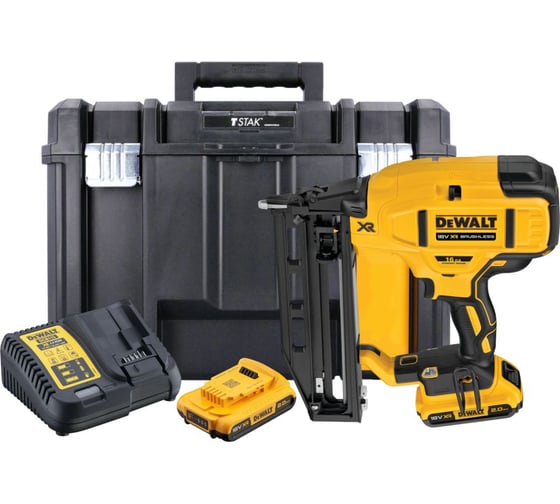 Аккумуляторный гвоздезабивной пистолет Dewalt DCN662D2, 18В, 48Дж, с 2 АКБ 2 Ач и ЗУ, в кейсе TSTAK DCN662D2-QW 1