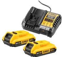 Dewalt Набор DCB1104D2: 2 АКБ DCB183, Li-Ion, 18 В, 2 Ач и зарядное устройство DCB1104, 12/18 В, 4A DCB1104D2-QW