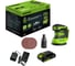 Эксцентриковая шлифмашина аккумуляторная GreenWorks OS325, 24V, 125 мм, 5000-8000-11000 об/мин, амплитуда 2.4 мм, 1х2Ач, ЗУ, кор 3100907VUA 12