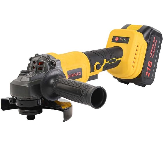 Углошлифовальная машина аккумуляторная Eurolux АУШМ-21Li/125 (в комплекте 2 АКБ и ЗУ) в кейсе 72/12/49 1