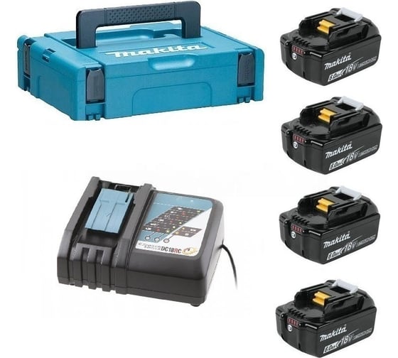 Набор Makita PSK MKP1RG184 (BL1860Bx4шт., DC18RC, кейс MAKPAC тип 1) 198142-3 1