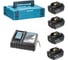 Набор Makita PSK MKP1RG184 (BL1860Bx4шт., DC18RC, кейс MAKPAC тип 1) 198142-3 1