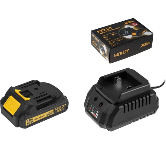 Комплект MOLOT аккумулятор 18В 2 Ач и зарядное устройство XLT Lite 2329089