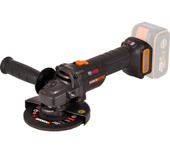 Угловая шлифмашина бесщёточная аккумуляторная WORX 125мм, 20В, без АКБ и ЗУ WX814.9