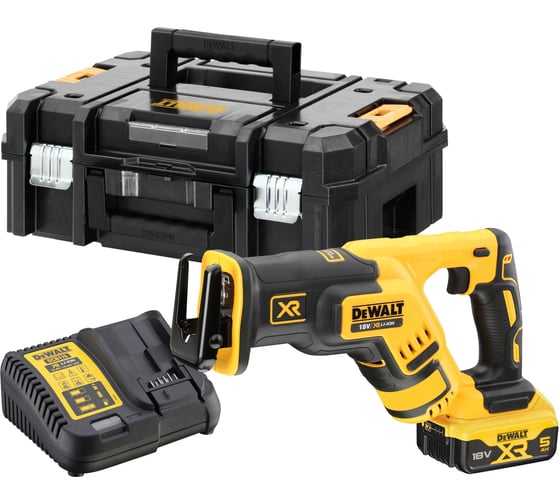 Аккумуляторная сабельная пила DEWALT DCS367P1, 18 В, 2900 ход/мин, 28.6 мм, с АКБ 5 Ач и ЗУ, в сумке DCS367P1-QW