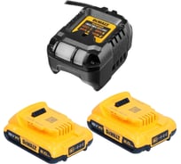 Набор DEWALT DCB1102D2: 2 АКБ DCB183, Li-Ion, 18В, 2Ач и зарядное устройство DCB1102, 12/18В, 2A DCB1102D2-QW