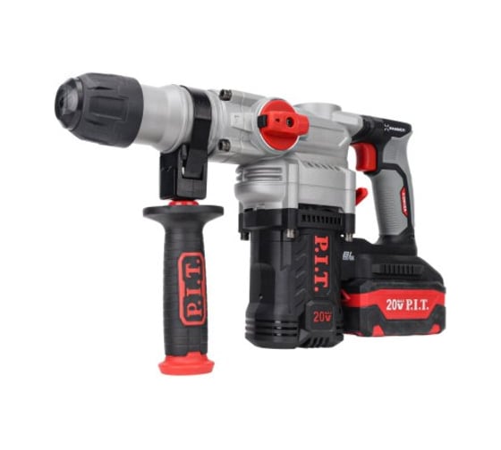 Перфоратор аккумуляторный бесщеточный P.I.T. SDS-Plus верт, 20В, 5,0Дж, 3реж, Ø26мм, 2х4Ач,ЗУ PBH20H-26A/2