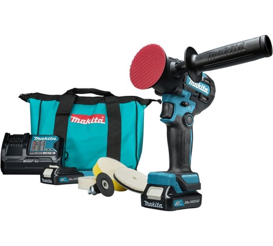 Полировально-шлифовальная машина аккумуляторная Makita CXT 12V BL XPT 50/80мм, 2 скорости, 0-2800/9500 об/мин 2х2.0 Ач АКБ, ЗУ, набор полировальных губок PV301DSAE