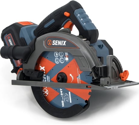 Пила дисковая SENIX аккумуляторная, серия X2, 20В, 165 мм, 1 АКБ 4Ач, ЗУ, кейс PSCX2-M8-EU