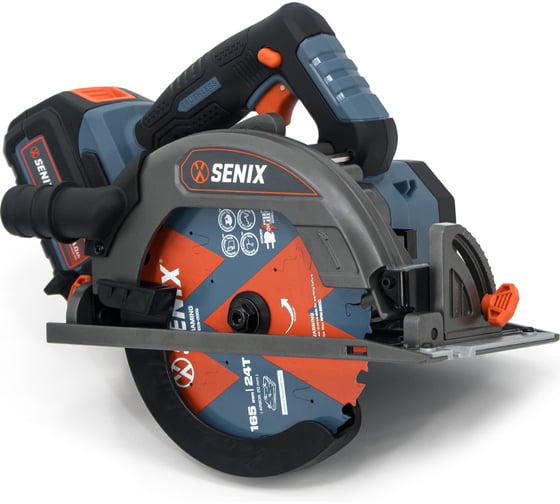 Пила дисковая SENIX аккумуляторная, серия X2, 20В, 165 мм, 1 АКБ 4Ач, ЗУ, кейс PSCX2-M8-EU