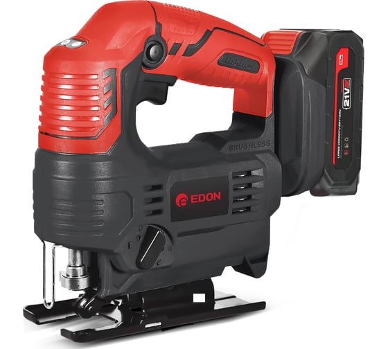 Лобзик аккумуляторный бесщеточный EDON AJS-21A (21 В, Li-Ion, 2.0 А·ч, 0-2900 об/мин, 18 мм, 65/4/2 мм) 40838