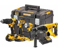 Аккумуляторный набор Dewalt DCK440P2T, 18В: дрель+шуруповерт+перфоратор+фонарь, с 2 АКБ 5 Ач и ЗУ, в кейсе TSTAK DCK440P2T-QW