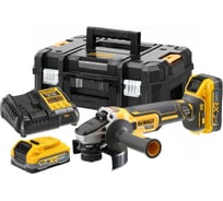 Аккумуляторная угловая шлифмашина Dewalt DCG405S2T, 18 В, 125 мм, 9000 об/мин, с 2 АКБ 3.5 Ач и ЗУ, в кейсе TSTAK DCG405S2T-QW
