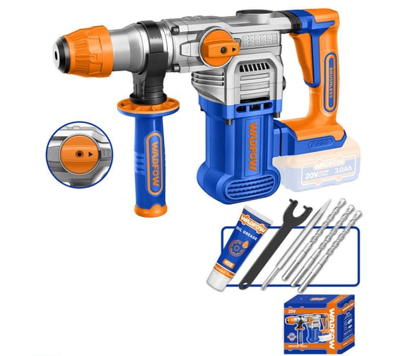 Перфоратор аккумуляторный WADFOW 20В 4.5 Дж, б/щ 4 WLM1528