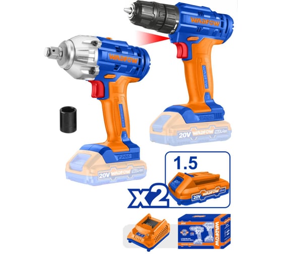 Набор аккумуляторного инструмента WADFOW 20В 2 шт 4 WCK2017
