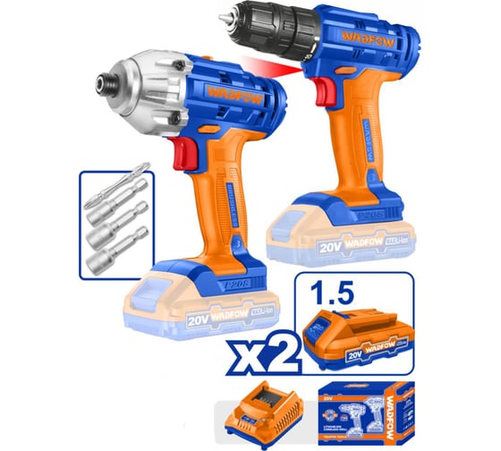 Набор аккумуляторного инструмента WADFOW 20В 2 шт 4 WCK2016