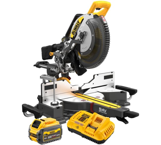 Аккумуляторная торцовочная пила Dewalt DCS781X2, 54 В, 305 мм, 3800 об/мин, с 2 АКБ 3 Ач и ЗУ DCS781X2-QW