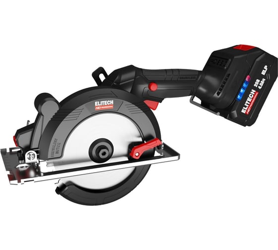 Пила дисковая аккумуляторная Elitech CCS 2050BL (140мм,BL,20В,2х4Ач) HD 215339