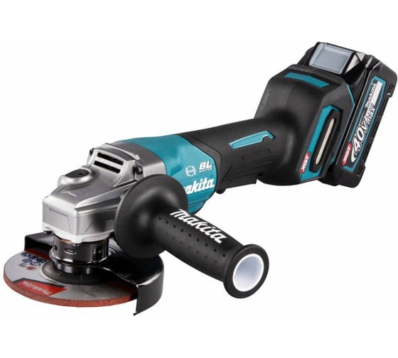 Машина шлифовальная угловая аккумуляторная Makita XGT BL 40В, 125 мм, с комплектом аккум.2x4Ач BL4040F, зарядным устройством DC40RA, Makpac 4 GA013GU201