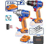 Набор аккумуляторного инструмента WADFOW 20В 4 WCK20275